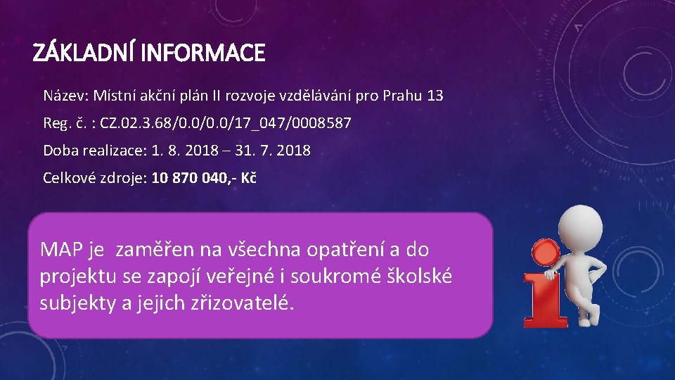 ZÁKLADNÍ INFORMACE Název: Místní akční plán II rozvoje vzdělávání pro Prahu 13 Reg. č.