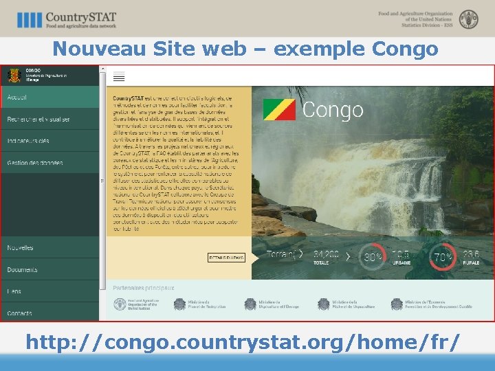 Nouveau Site web – exemple Congo http: //congo. countrystat. org/home/fr/ 
