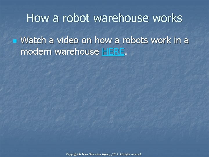 How a robot warehouse works n Watch a video on how a robots work