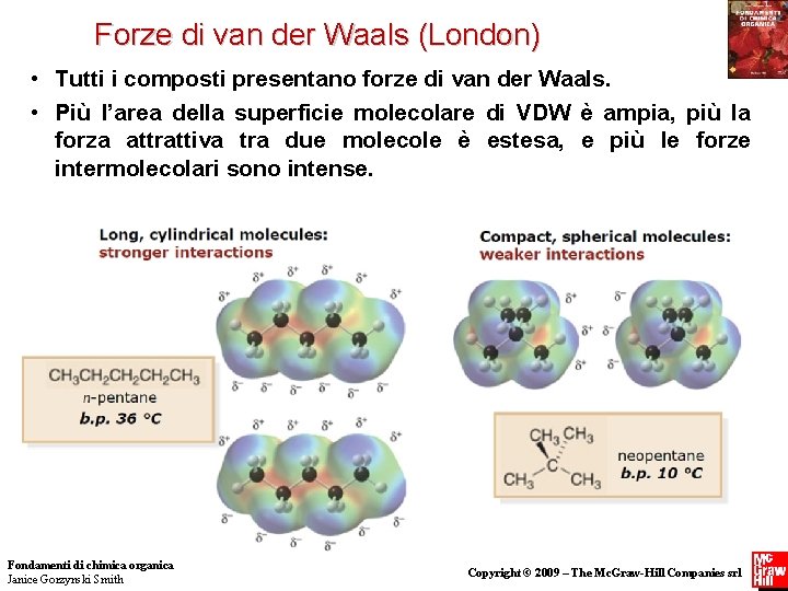 Forze di van der Waals (London) • Tutti i composti presentano forze di van