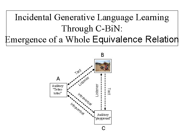 Incidental Generative Language Learning Through C-Bi. N: Emergence of a Whole Equivalence Relation B