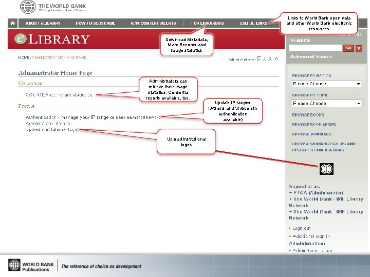 Links to World Bank open data and other World Bank electronic resources Download Metadata,