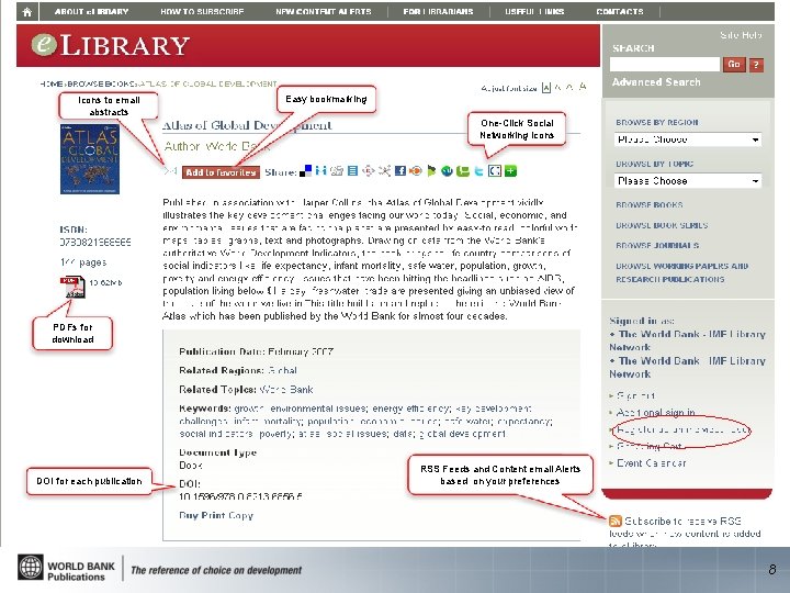 Icons to email abstracts Easy bookmarking One-Click Social Networking Icons PDFs for download DOI