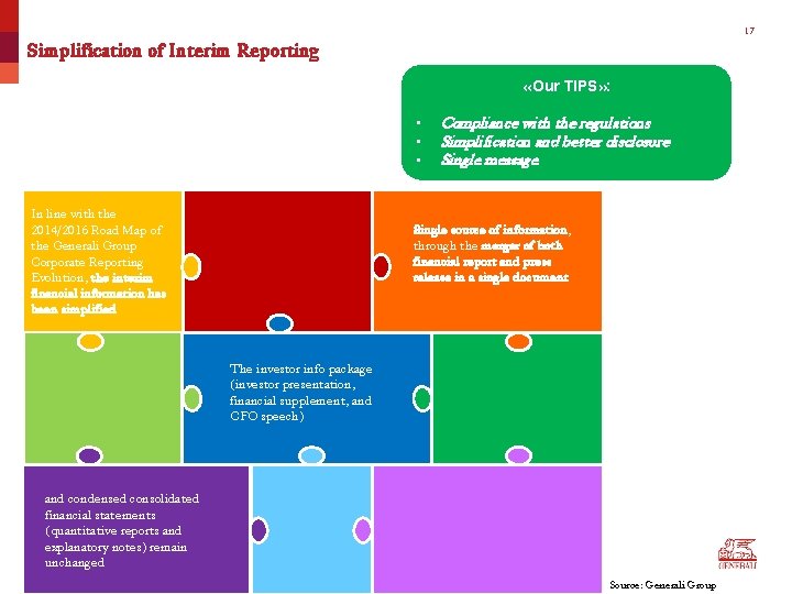 17 Simplification of Interim Reporting «Our TIPS» : • • • In line with