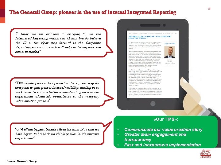 The Generali Group: pioneer in the use of Internal Integrated Reporting “I think we