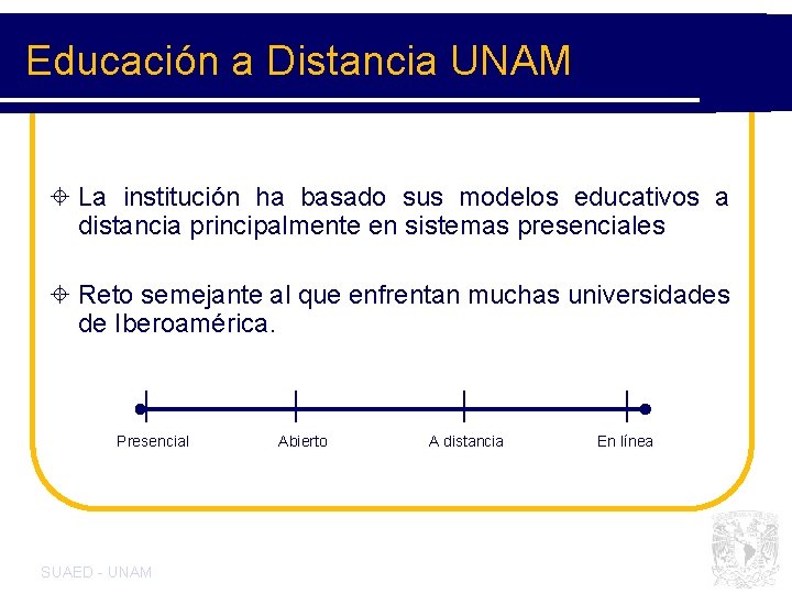 Educación a Distancia UNAM ± La institución ha basado sus modelos educativos a distancia