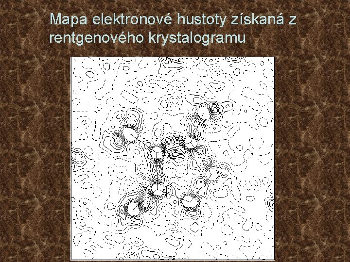 Mapa elektronové hustoty získaná z rentgenového krystalogramu 