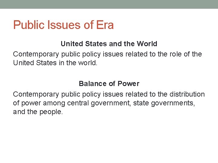 HISTORY GEOGRAPHY Unit 4 a World Power