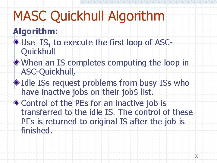 MASC Quickhull Algorithm: Use IS 1 to execute the first loop of ASCQuickhull When