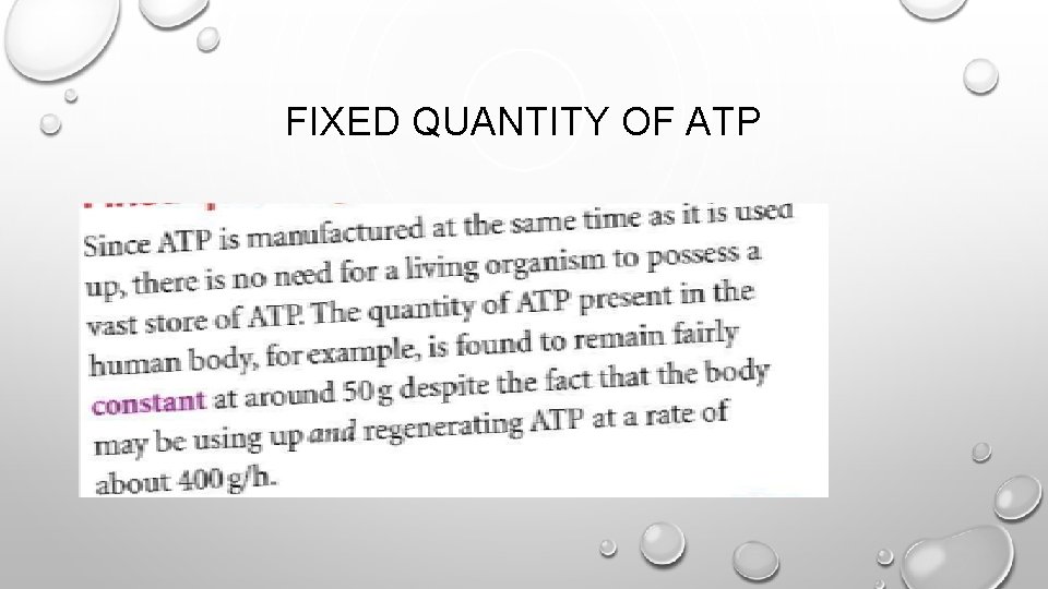 FIXED QUANTITY OF ATP 