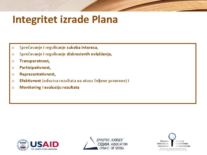 Integritet izrade Plana o o o o Sprečavanje i regulisanje sukoba interesa, Sprečavanje i