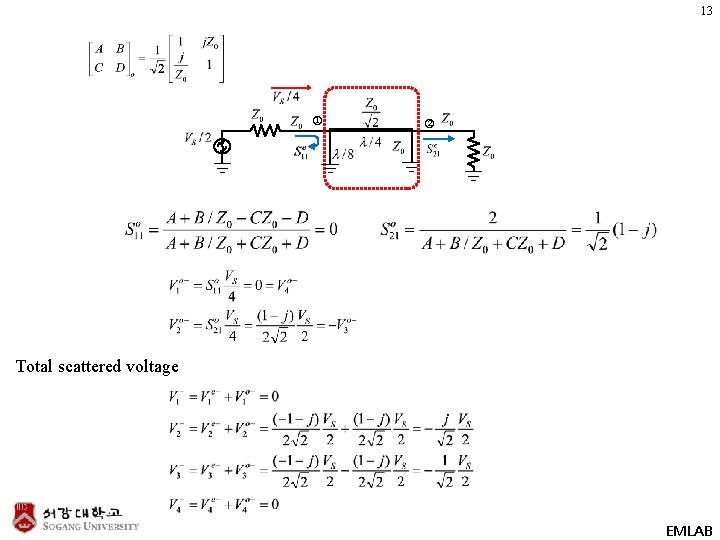 13 ① ② Total scattered voltage EMLAB 