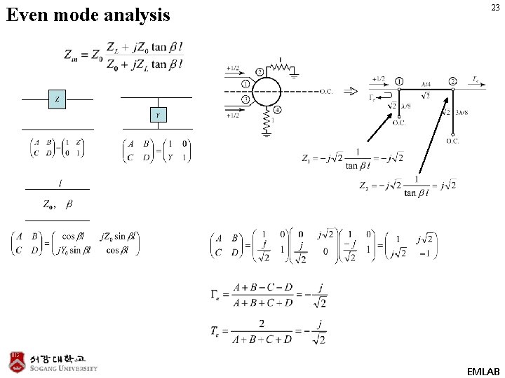 Even mode analysis 23 EMLAB 