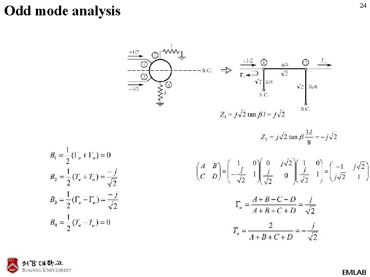 Odd mode analysis 24 EMLAB 