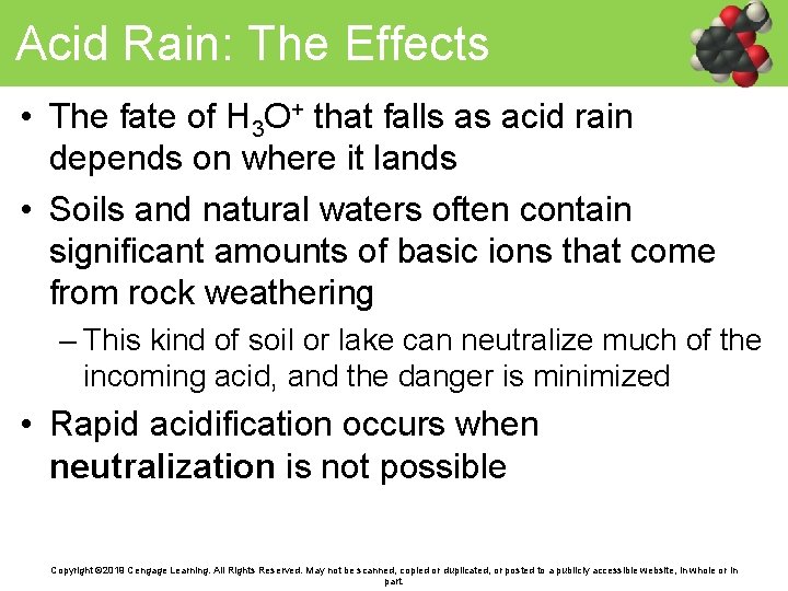 Acid Rain: The Effects • The fate of H 3 O+ that falls as