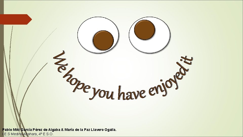 Pablo Miki García Pérez de Algaba & María de la Paz Llavero Ogalla. I.