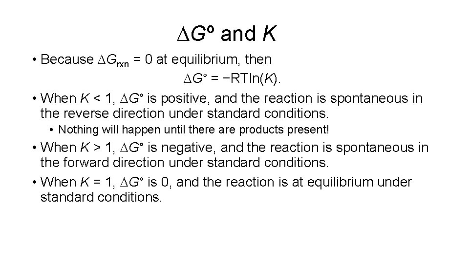 Free Energy and Equilibrium Tro Chapter 18 Free