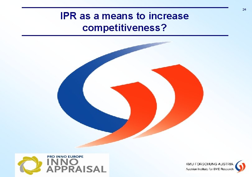 IPR as a means to increase competitiveness? 24 