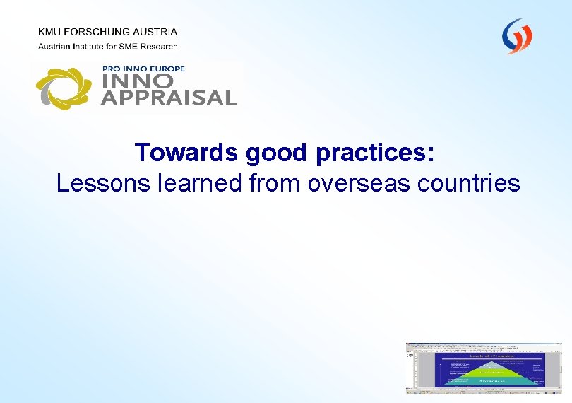 Towards good practices: Lessons learned from overseas countries 