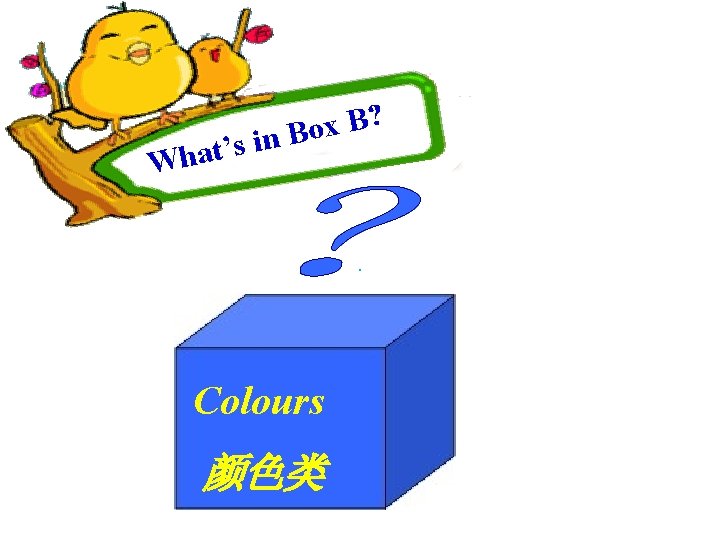 s ’ t a h W ? B x in Bo Colours 颜色类 