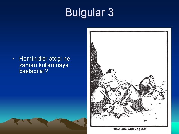 Bulgular 3 • Hominidler ateşi ne zaman kullanmaya başladılar? 