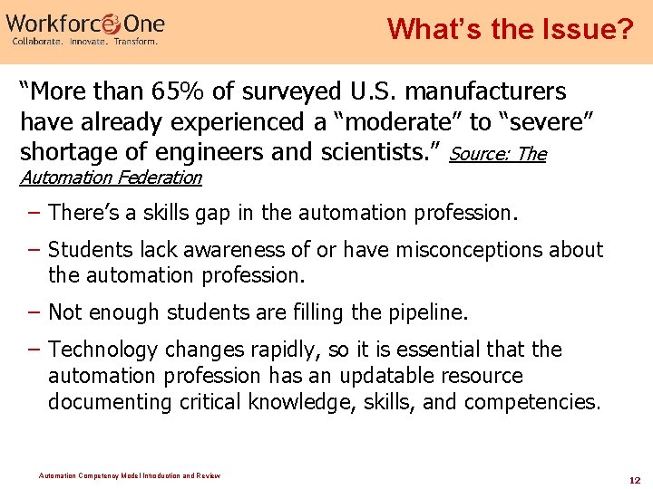 What’s the Issue? “More than 65% of surveyed U. S. manufacturers have already experienced