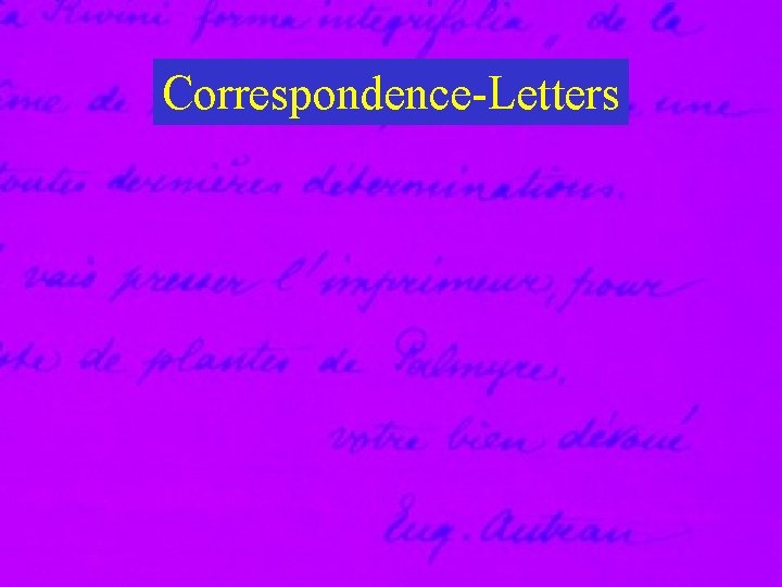 Correspondence-Letters 