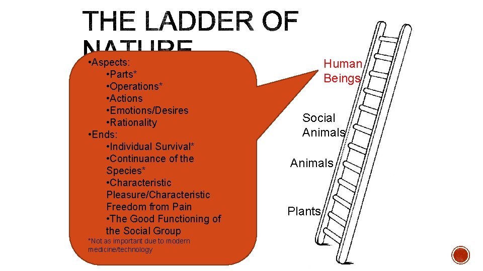  • Aspects: • Parts* • Operations* • Actions • Emotions/Desires • Rationality •