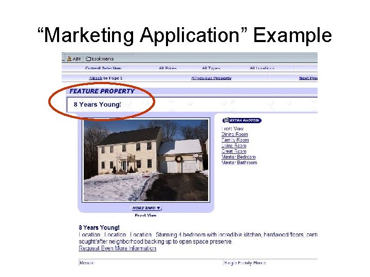 “Marketing Application” Example 
