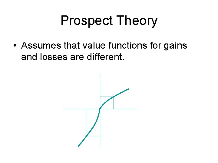 Prospect Theory • Assumes that value functions for gains and losses are different. 