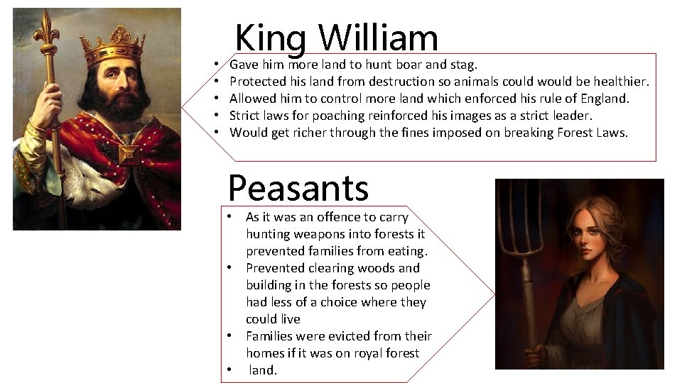 • • • King William Gave him more land to hunt boar and
