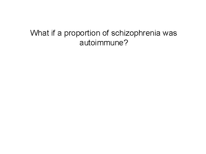 What if a proportion of schizophrenia was autoimmune? 