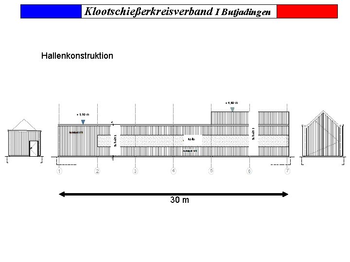 Klootschießerkreisverband I Butjadingen Hallenkonstruktion + 4, 80 m + 3, 30 m Rollo 30