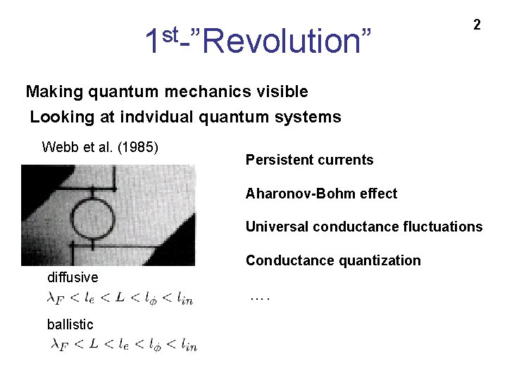 1 st-”Revolution” 2 Making quantum mechanics visible Looking at indvidual quantum systems Webb et