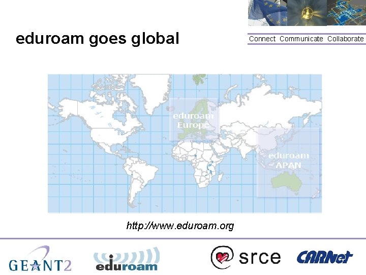 eduroam goes global http: //www. eduroam. org Connect. Communicate. Collaborate 