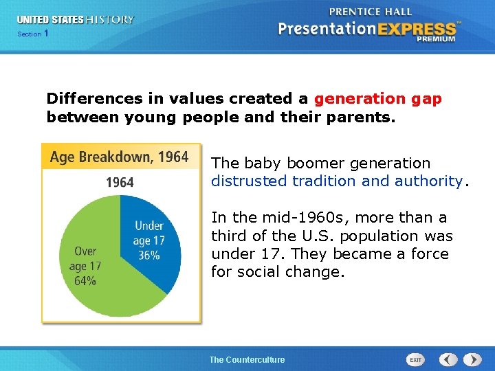 25 Section 1 Chapter Section 1 Differences in values created a generation gap between