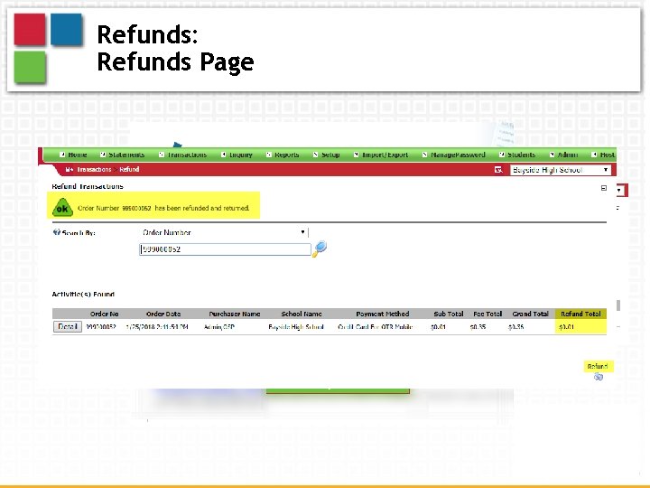 Refunds: Refunds Page 