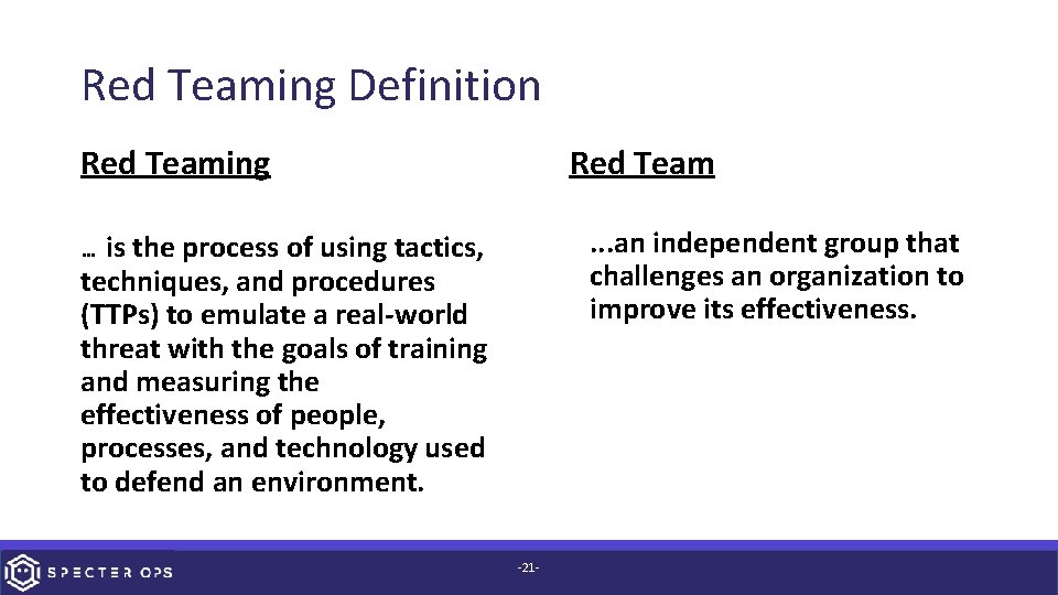 Red Teaming Definition Red Teaming Red Team … is the process of using tactics,