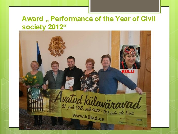 Award „ Performance of the Year of Civil society 2012“ 