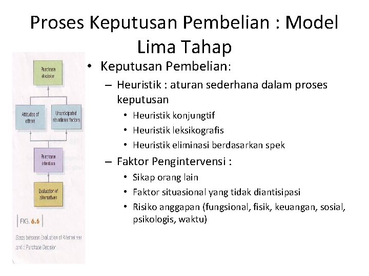 Proses Keputusan Pembelian : Model Lima Tahap • Keputusan Pembelian: – Heuristik : aturan