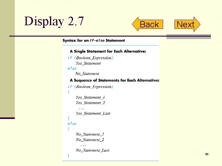 Display 2. 7 Back Next 66 Display 2. 7 Back Next 66