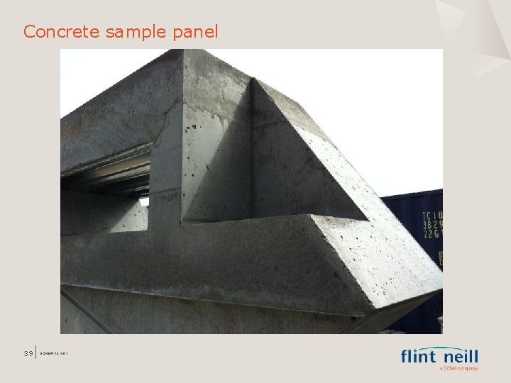 Concrete sample panel 39 OCTOBER 26, 2021 