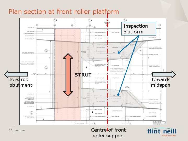 Plan section at front roller platform Inspection platform towards abutment 55 OCTOBER 26, 2021