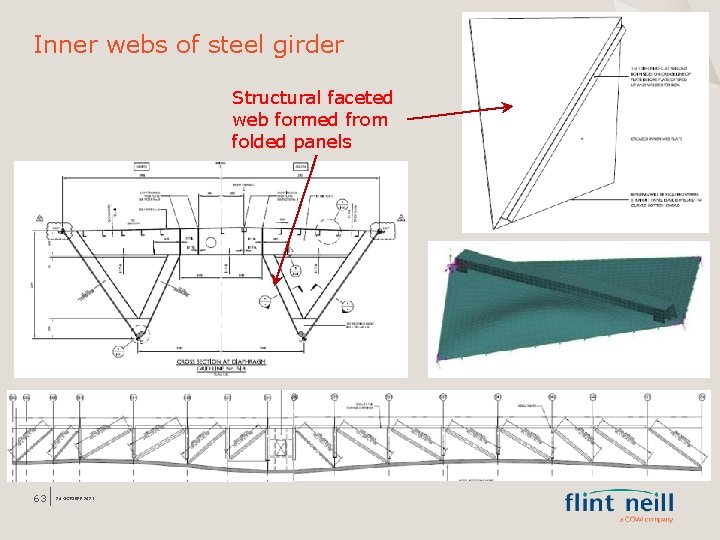 Inner webs of steel girder Structural faceted web formed from folded panels 63 26