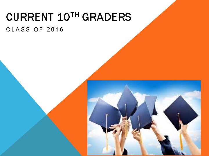 CURRENT 10 TH GRADERS CLASS OF 2016 