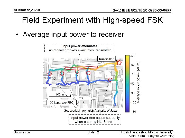 <October, 2020> doc. : IEEE 802. 15 -20 -0295 -00 -04 aa Field Experiment