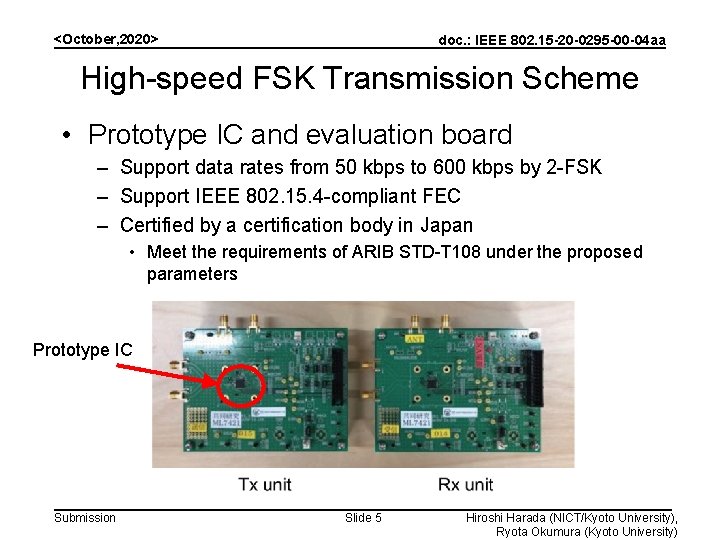 <October, 2020> doc. : IEEE 802. 15 -20 -0295 -00 -04 aa High-speed FSK