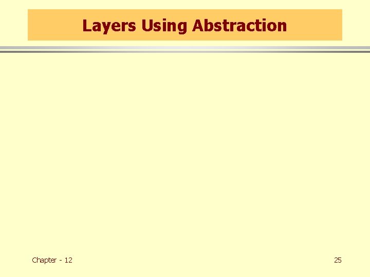 Layers Using Abstraction Chapter - 12 25 