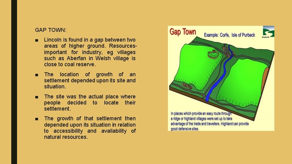 GAP TOWN: ■ Lincoln is found in a gap between two areas of higher