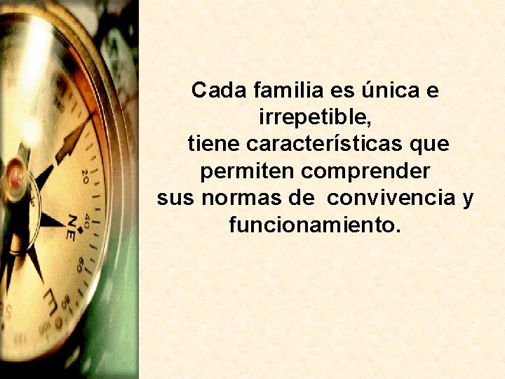 Cada familia es nica e irrepetible tiene caractersticas